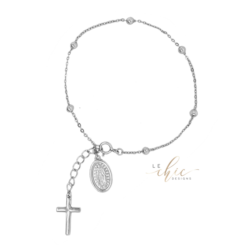 Ava Cross Rosary Bracelet