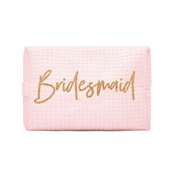 Cotton Waffle Makeup bag-BRIDESMAID