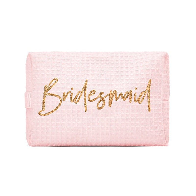 Cotton Waffle Makeup bag-BRIDESMAID