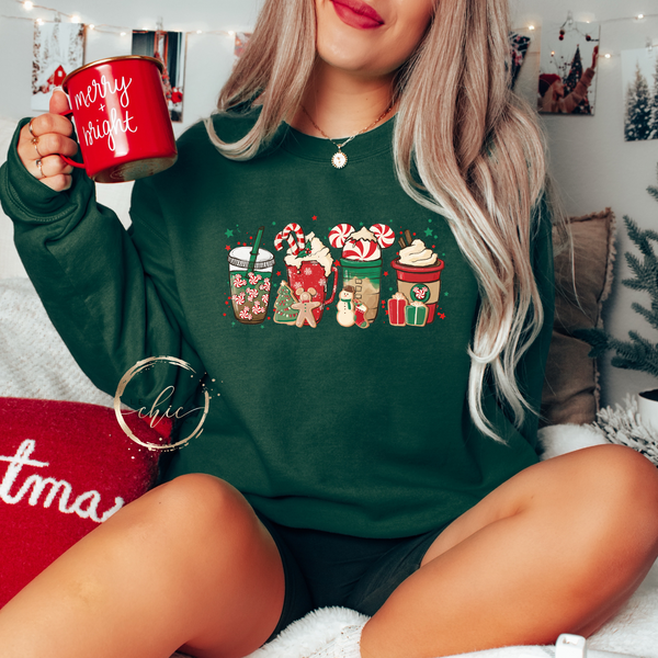 Hot Cocoa coffee vibes Christmas Crewneck