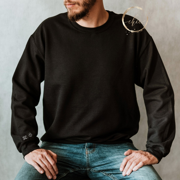 On lock Initials crewneck for him or her