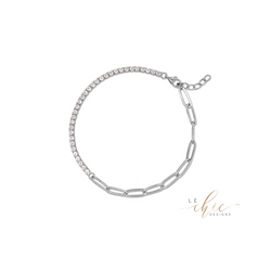 Tennis Clip Chain CZ bracelet