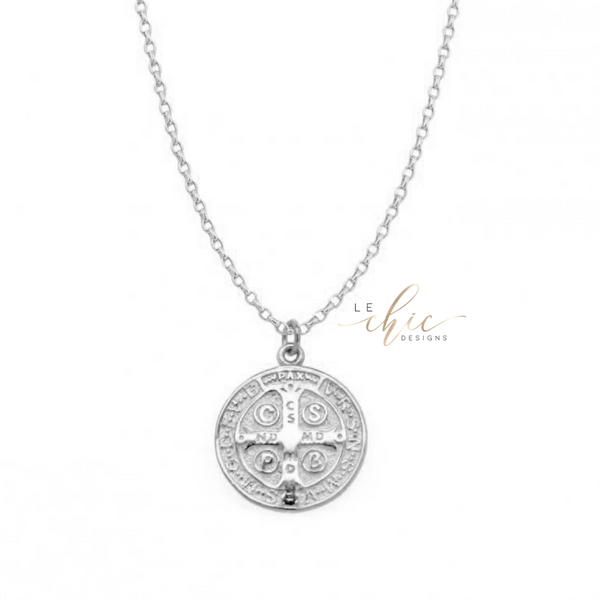 St Benedict Coin necklace
