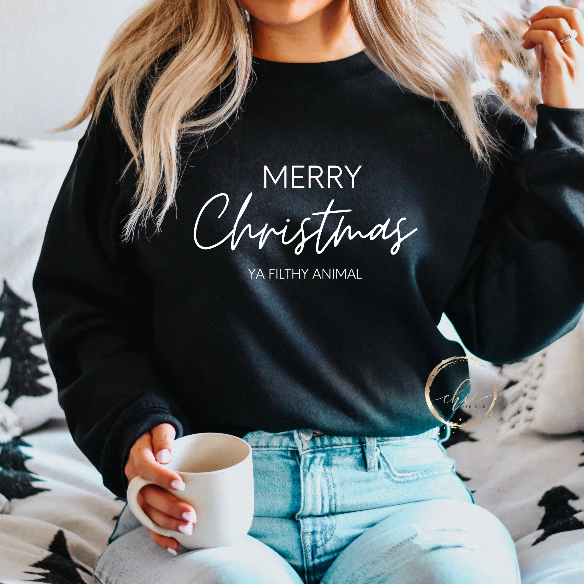 Merry christmas ya filthy animal womens sweater cheap
