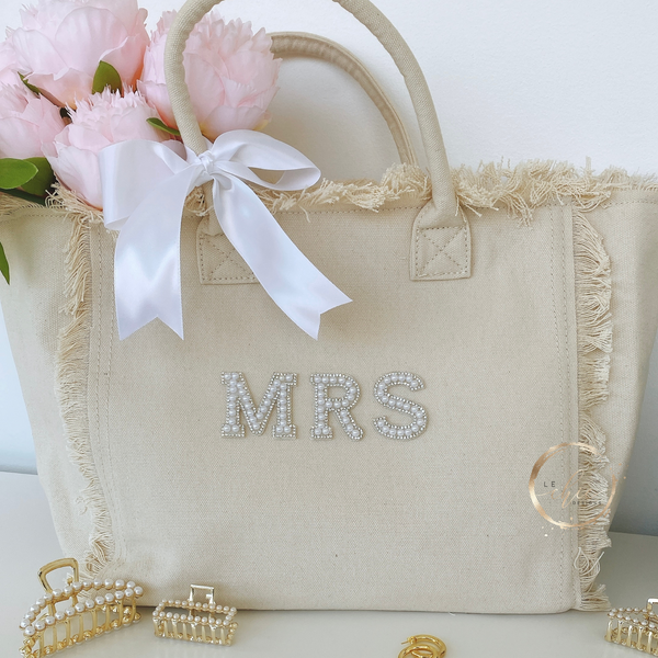 Canvas Mrs Tote, Tote bag for Bride, Personalized Bride Bag