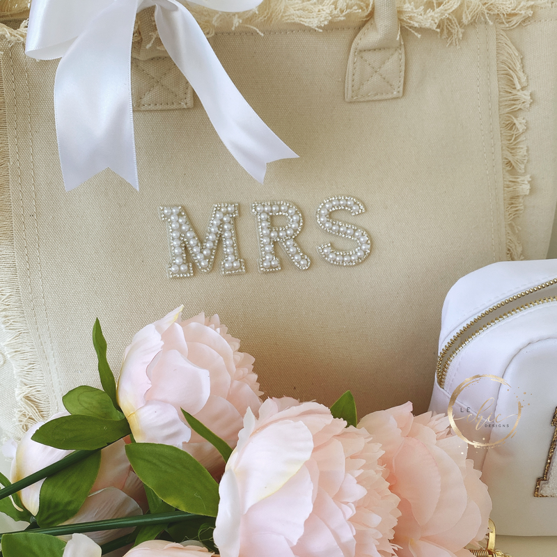 Canvas Mrs Tote, Tote bag for Bride, Personalized Bride Bag