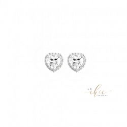 Pave Heart CZ earrings