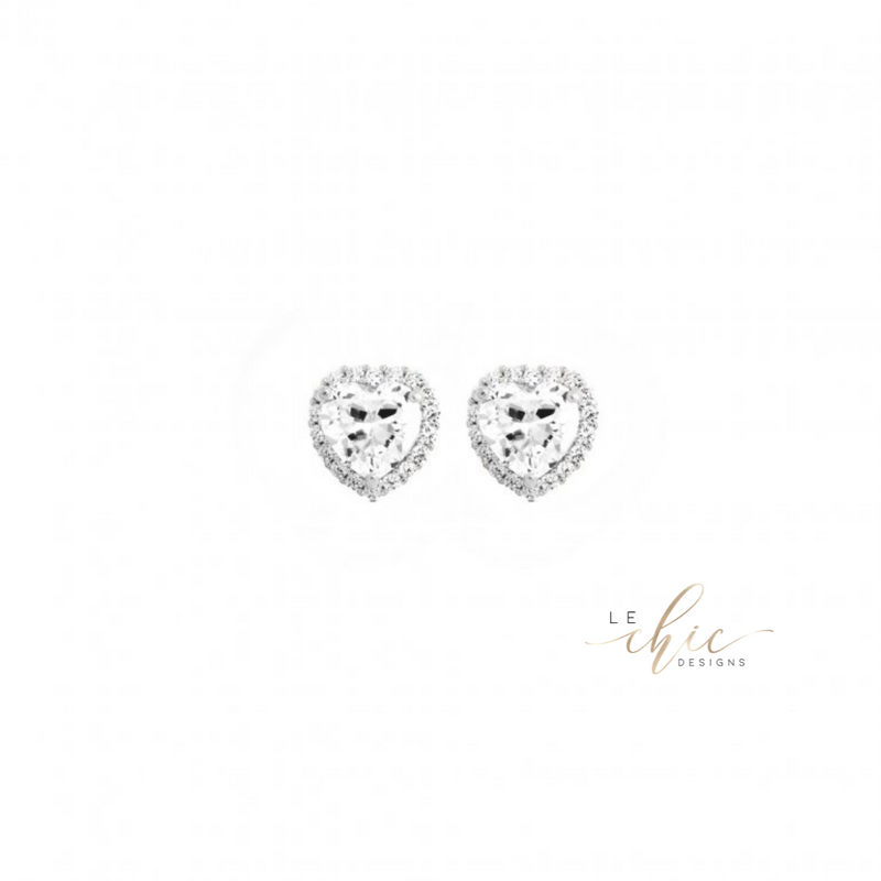 Pave Heart CZ earrings