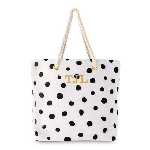 Polka Dot Canvas Tote