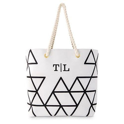 Extra-Large Geo Cotton Fabric Canvas Tote Bag