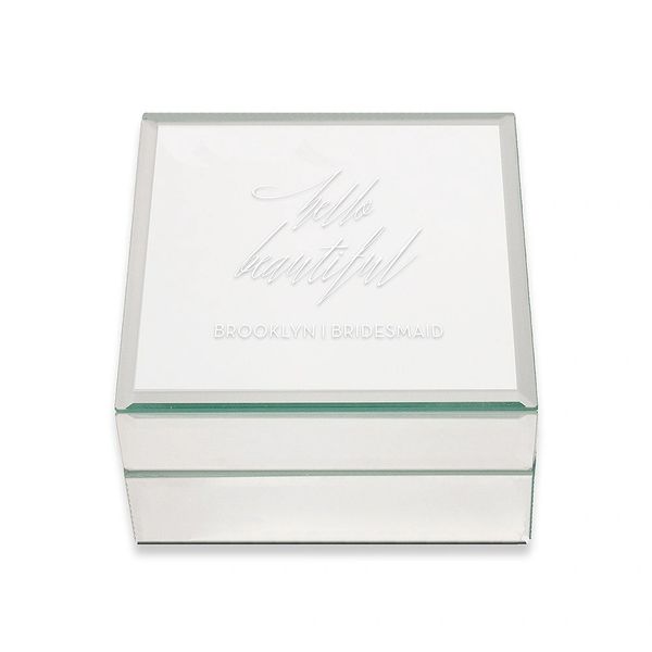 Small Personalized Mirrored Jewelry Box-Hello Beautiful