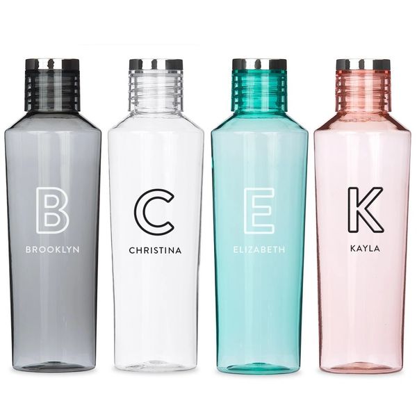 Personalized Reusable Plastic Water bottle Line Initial