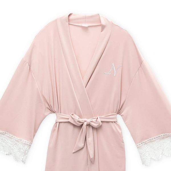 Personalized Jersey Knit Big Girl Robe-Blush Pink