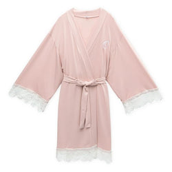 Personalized Jersey Knit Ladies Robe Blush